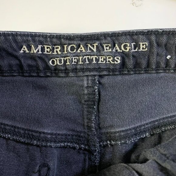 American Eagle Outfitters Black Distressed Denim Mini Skirt - Picture 3 of 8